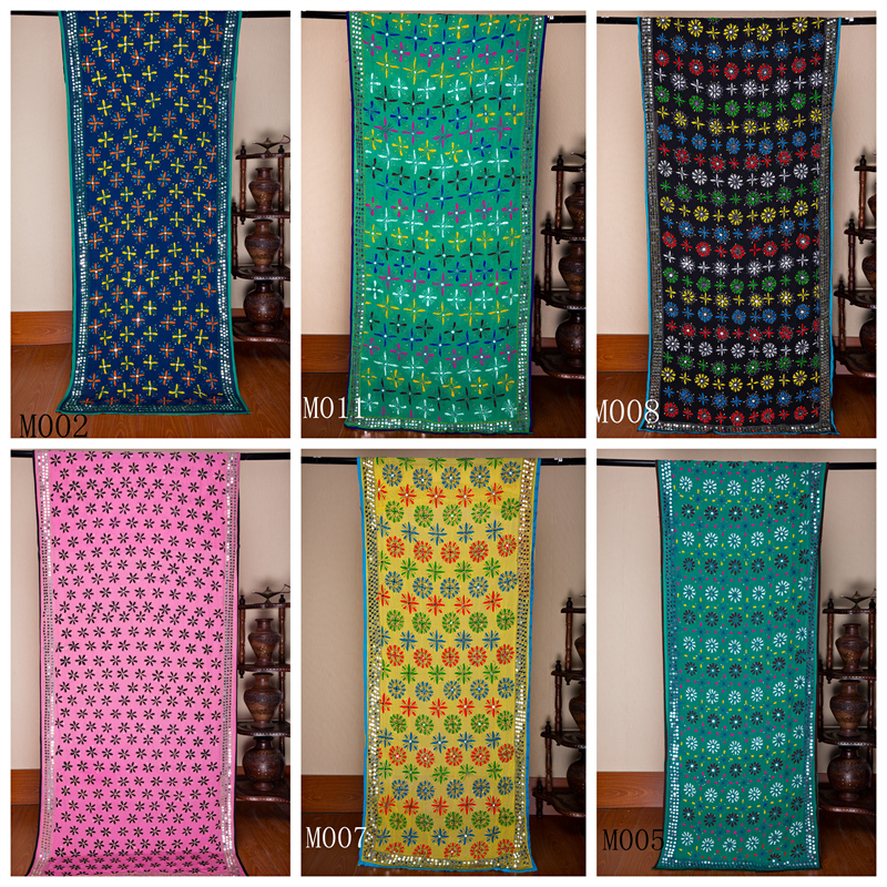 野人刺绣绣花亮片披肩围巾