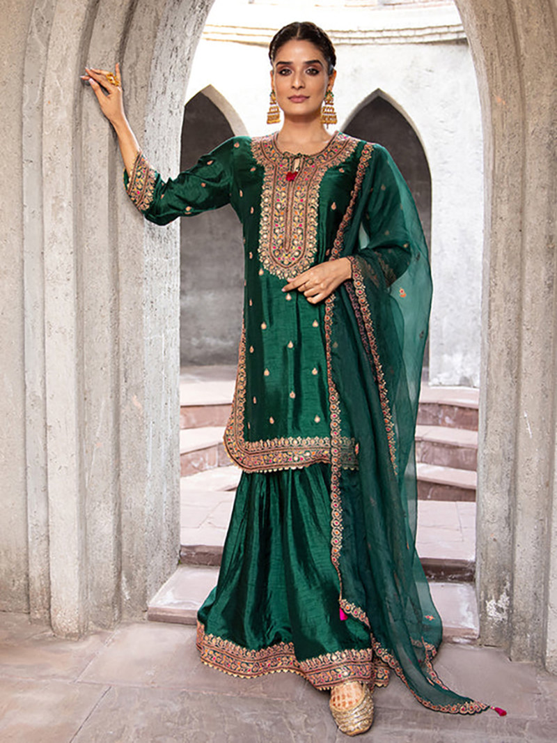 印度高级重工刺绣民族风3件套丝绵气质套装宝莱坞异域风 墨绿色,女装/女士精品,民族服装/舞台装,淘宝优惠券,粉丝福利购,淘宝优惠卷