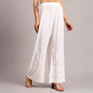 棉绸手工刺绣松紧腰阔腿裤 子薄款 日常瑜伽舒适成人裤 印度传统风格