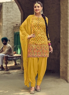 印度女装套装旁遮比传统服饰女乔其纱印度舞服装刺绣3件套新款