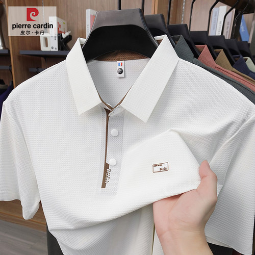 冰丝短袖T恤爸爸装高弹POLO衫