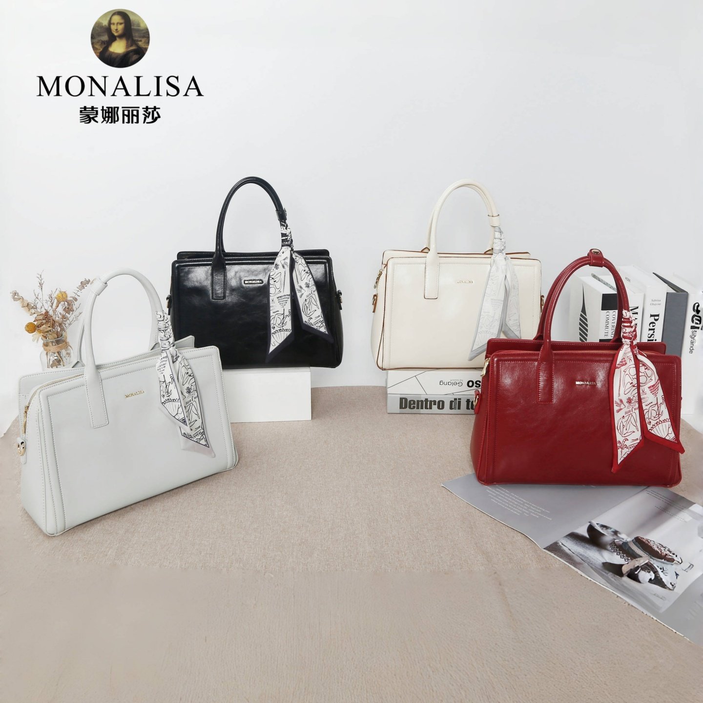 蒙娜丽莎女包2025夏季新款牛皮时尚百搭单肩斜挎包小众设计手提包