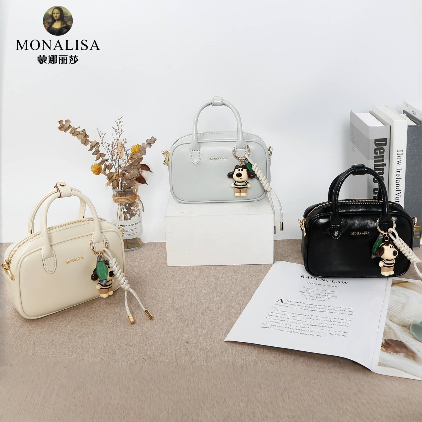 蒙娜丽莎女包2025夏季新款牛皮时尚百搭单肩斜挎手提水桶保龄球包