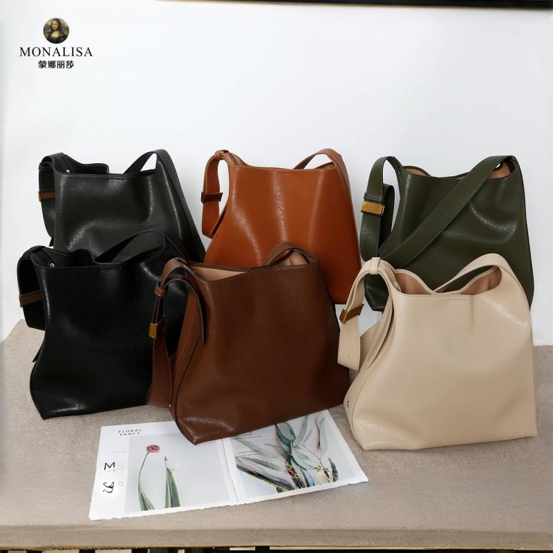 蒙娜丽莎女包2024冬季新款简约百搭纯色大容量单肩斜挎包托特包包