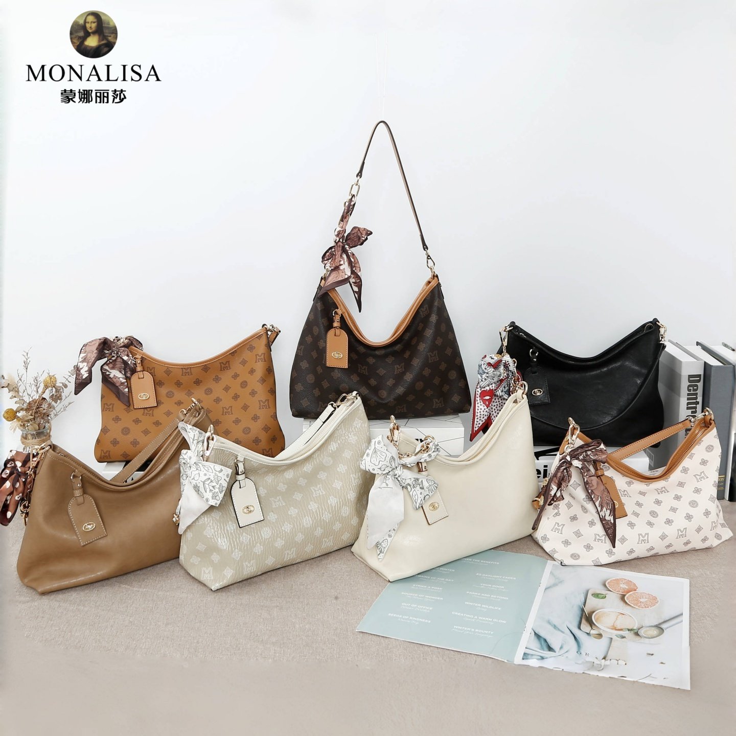蒙娜丽莎女包2025夏季新款牛皮时尚百搭单肩斜挎手提包通勤腋下包