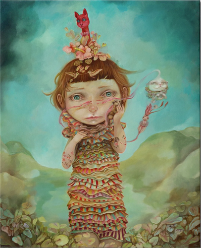 当代艺术家Ivana Flores限量版画 奇幻女孩 收藏挂画壁画