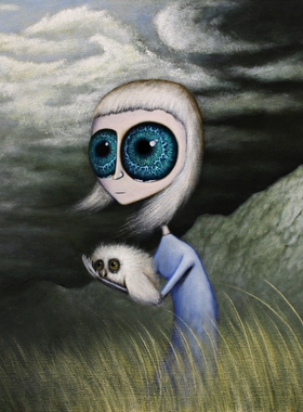 超现实主义画家August Vilella精灵女孩原创 正品证书亲签限量版