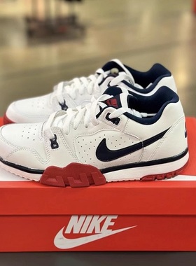 Nike/耐克2024新款男子白红蓝透气缓震复古休闲运动鞋CQ9182-101