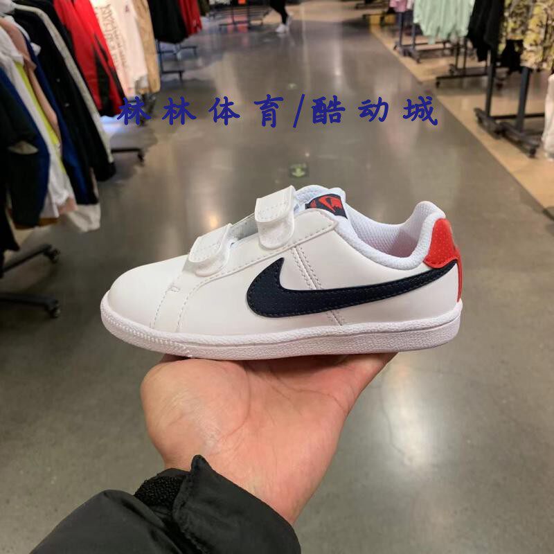Nike/耐克童鞋小白鞋复克大LOGO男女童魔术贴833536-833537 102