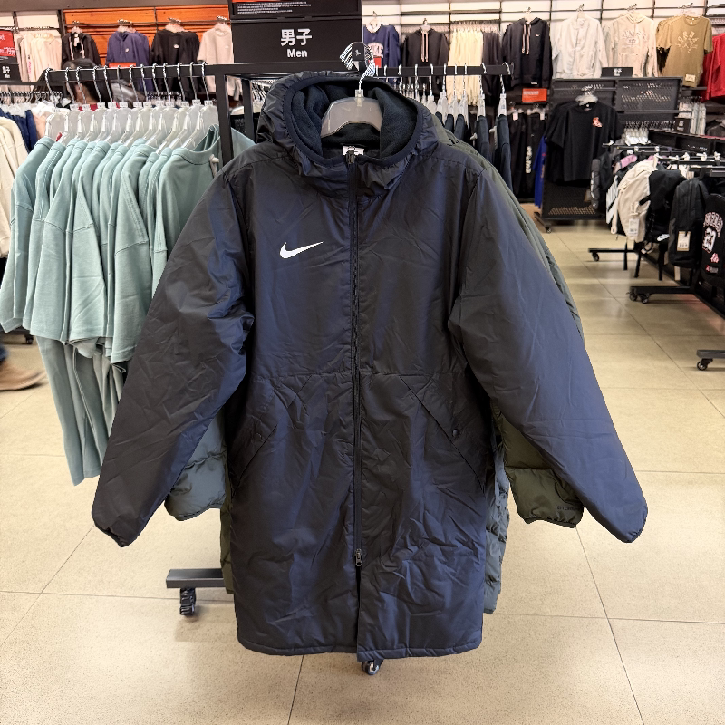 Nike耐克秋冬男子运动休闲保暖连帽中长款棉服外套CW6767-010