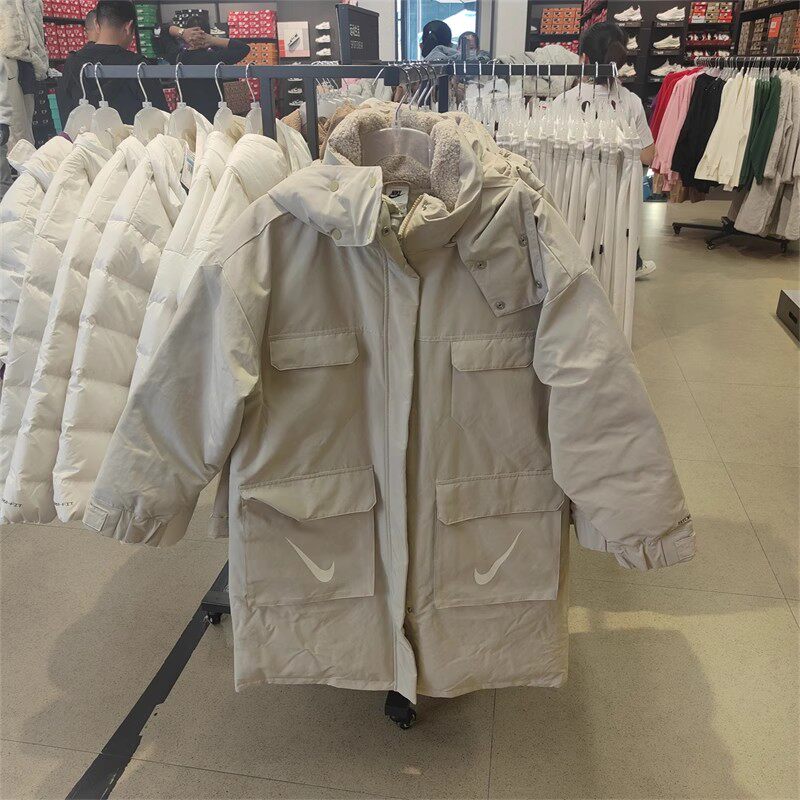 NIKE耐克秋冬季女连帽保暖运动休闲防风羽绒服外套FV8167-206