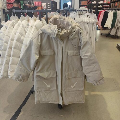 NIKE耐克秋冬季女连帽保暖运动休闲防风羽绒服外套FV8167-206
