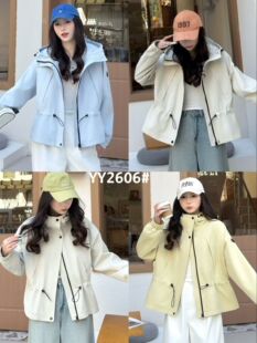 百搭时尚 宽松韩版 显瘦女冲锋衣 新款 2606H轻户外连帽短外套女春季