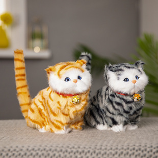 网红可爱猫咪摆件生日礼物猫送闺蜜仿真动物带叫声带 2025新款