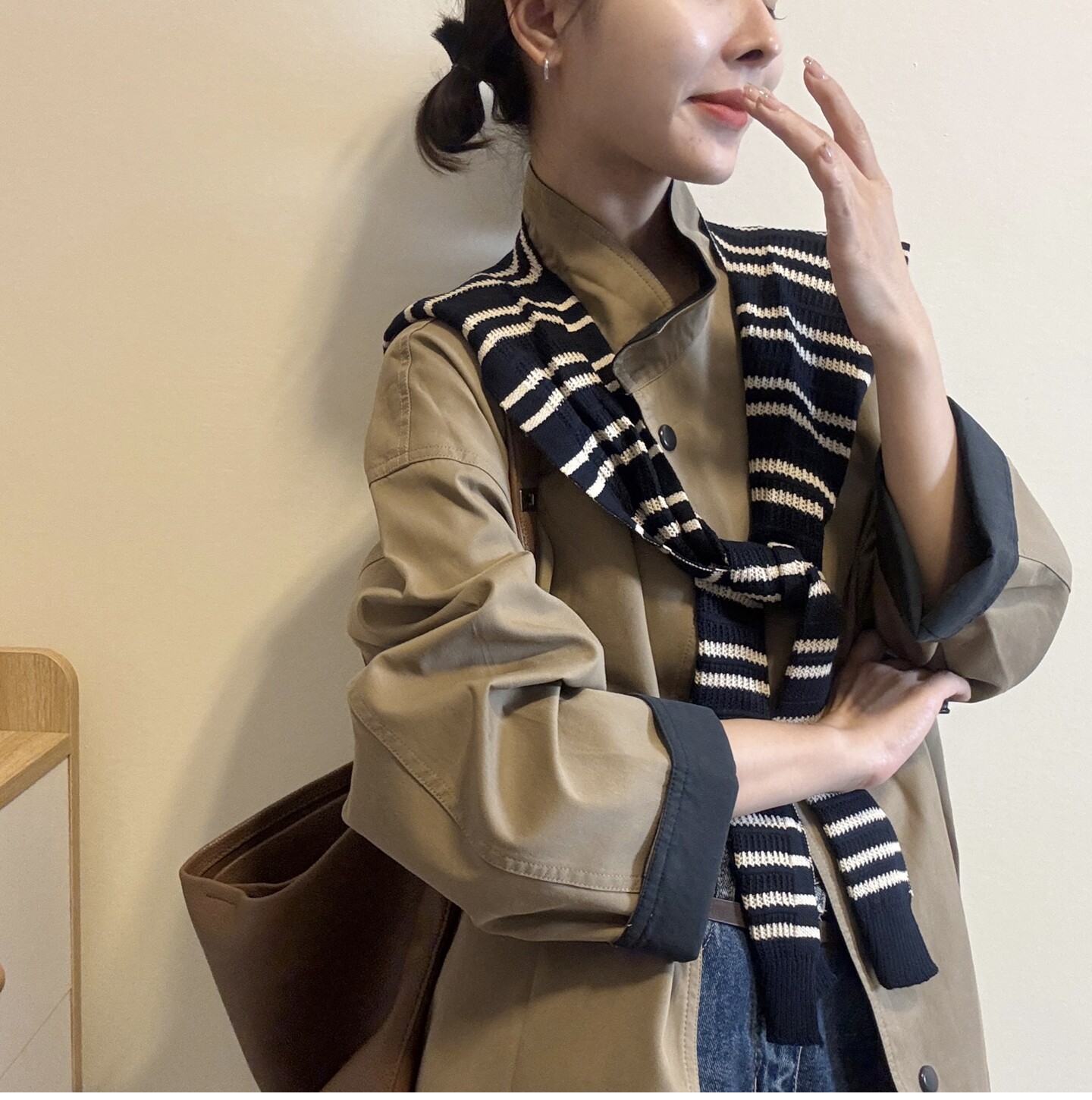 宽松时尚配披肩中长款立领风衣外套夹克女潮欧洲站2026秋季新款