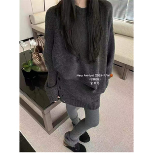 欧洲站2025秋冬新款欧货女潮韩版休闲圆领羊毛毛衣+针织短裙套装