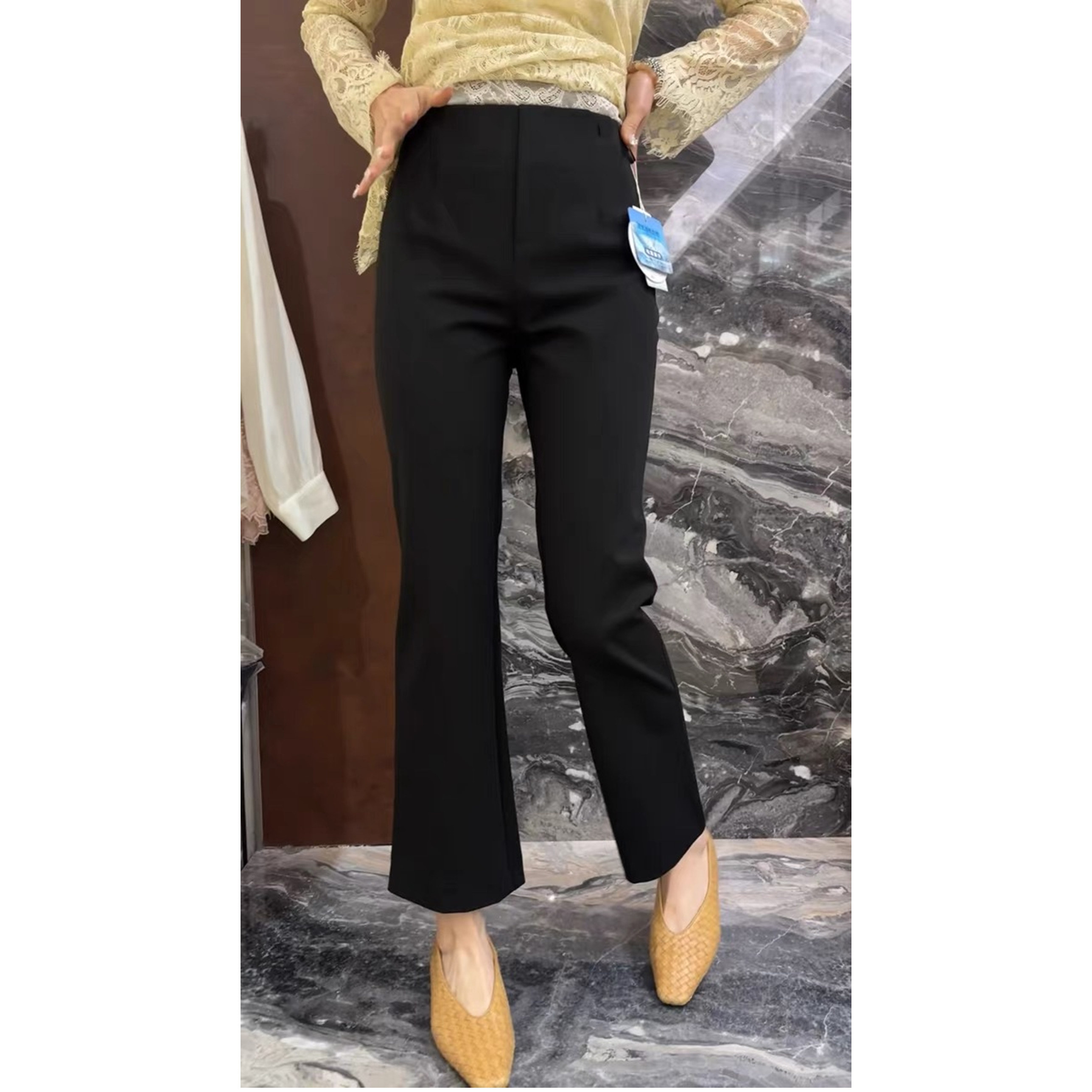欧洲站2026春季新款欧货女潮高腰显瘦百搭九分西装裤喇叭裤烟管裤