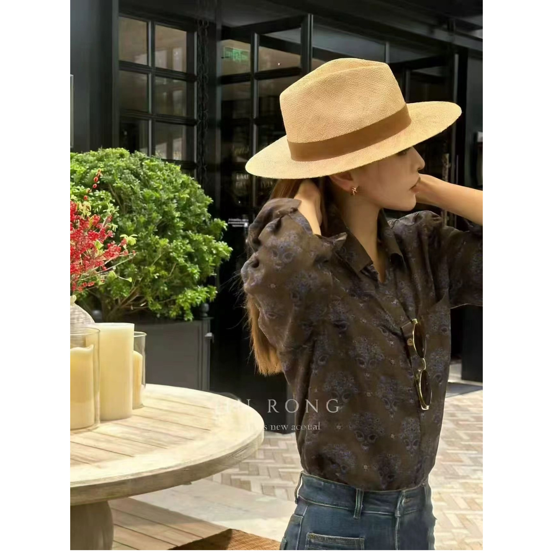 欧洲站2026春季新款欧货女潮时尚复古度假风长袖碎花衬衫苎麻衬衣