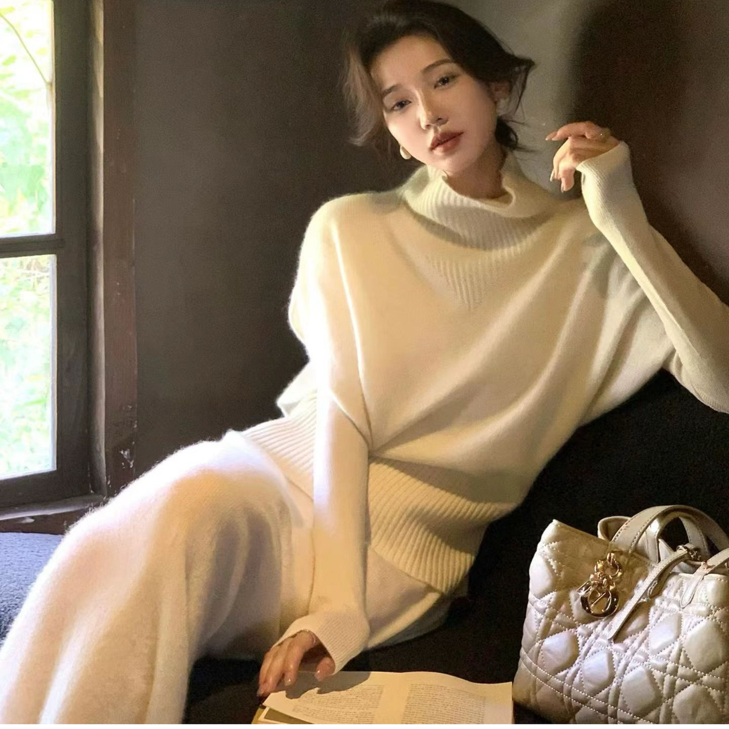 欧洲站2025冬季新款女宽松休闲百搭叠穿高领无袖羊毛针织背心马甲,女装/女士精品,毛针织衫,淘宝优惠券,粉丝福利购,淘宝优惠卷