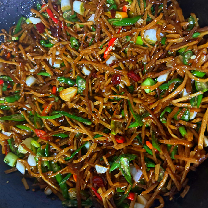 徐州新沂邳州特产辣椒炒干蒜苔晒干蒜苔腌制蒜苔250克