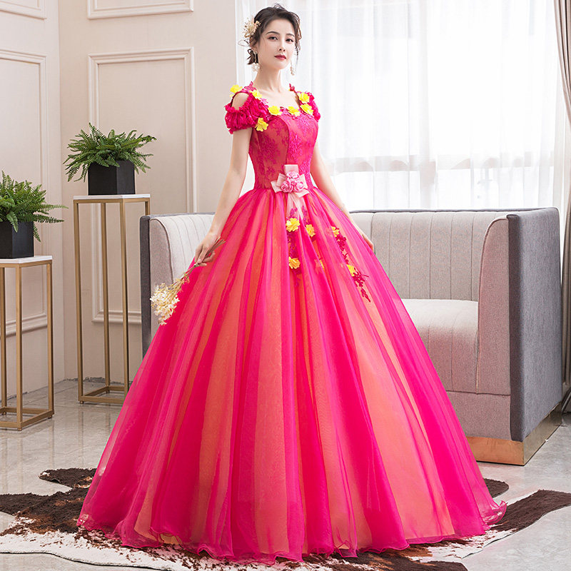 美声独唱演出服女彩纱2019新款声乐艺考服装学生蓬蓬裙长款晚礼服