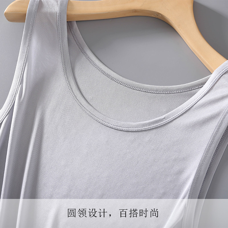 고급 뽕나무 실크 남성용 조끼 실크 루즈한 여름 민소매 속옷 대형 니트 탑 남성용 넓은 어깨 조끼