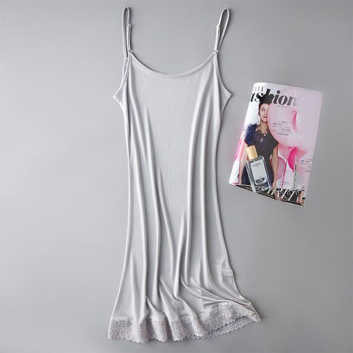 高档桑蚕丝长款打底吊带裙