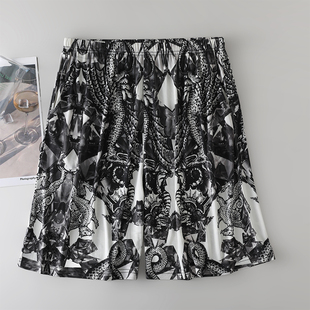 真丝加捻舒适透气宽松清凉五分裤 100%桑蚕丝男士 居家休闲沙滩裤