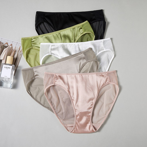 法式浪漫真丝弹力缎内裤
