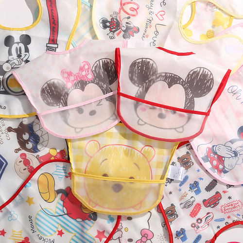 日本围兜卡通婴儿免洗防水吃饭