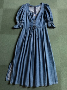 Landhaus 老牌德国产 巴伐利亚棉质单宁连身裙 （泡泡袖）
