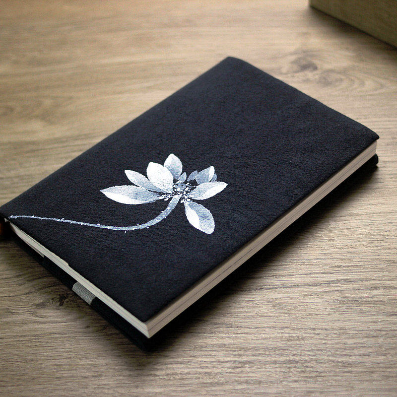 无香原创自制 古风禅意手工手绘棉麻书皮 中国风书套艺术感布书衣