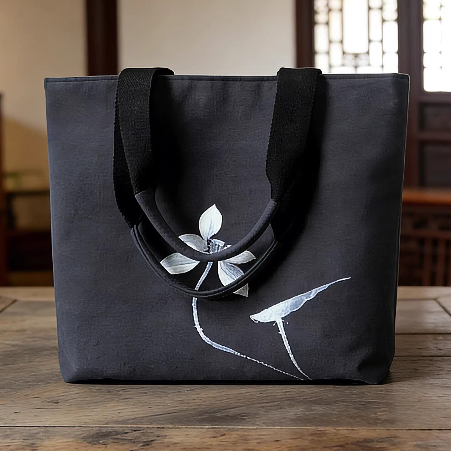 无香原创 古风禅意手工手绘棉麻帆布包包中国风女士单肩包大背包