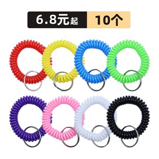 塑料弹簧手圈桑拿手牌数字号码线圈牌游泳寄存伸缩手环钥匙牌扣环