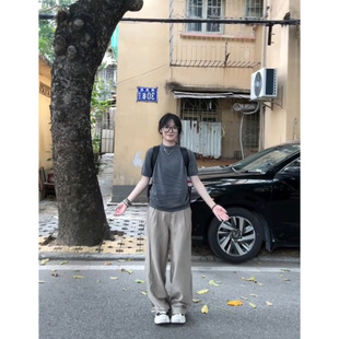 女夏季 宽松百搭气质上衣 针织衫 高智感灰色中高领雕塑提花正肩短袖