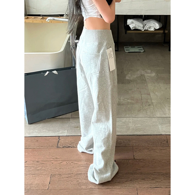新款秋冬加绒慵懒垂感休闲拖地裤