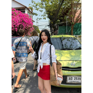 薄款 宽松百搭休闲衬衣外套 女夏季 高智感气质白色微透刺绣防晒衬衫