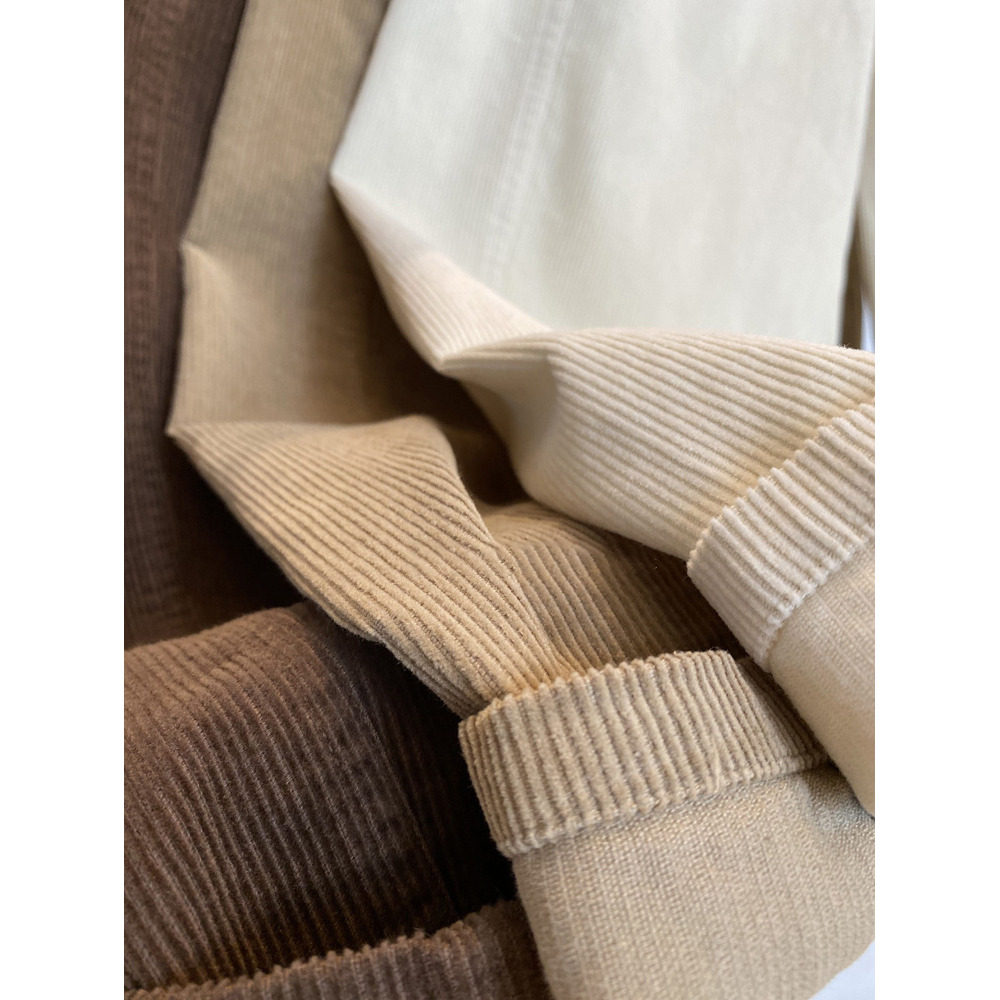 掌柜自留推！！时髦又显瘦~复古摩登竖条纹灯芯绒直筒休闲裤女秋