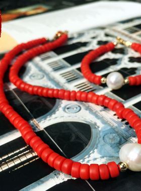 原创「幸运珠-天然珍珠」手工锁骨链复古串珠设计感小众项链女夏