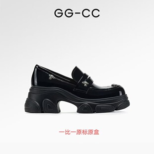 【鞠婧祎同款】GGCC星系岛屿秋季英伦风乐福鞋厚底增高皮鞋单鞋女