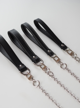 牵引链项圈牵引绳手工皮具头层牛皮高端五金配件设计感小众高级感