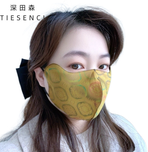 100%桑蚕丝香云纱中版瑕疵款一个包邮3D立体保暖防晒防紫外线口罩