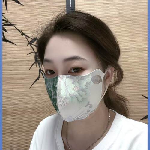 100%桑蚕丝宋锦瑕疵款双面戴口罩防晒防紫外线防寒真丝3D立体