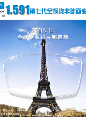 依视路1.591第七代全视线钻晶A3 非球面变色镜片