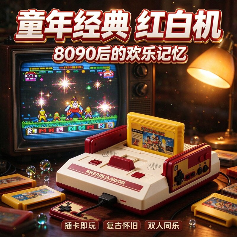 26年新款复古红白机8090后童年记忆即插即玩支持HDMI投屏双人同玩