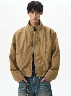 In Gemini Code美式复古bomber立领飞行员夹克男女短款工装外套