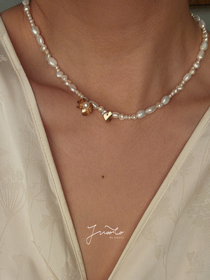 JWOOCO原创手工花朵珍珠项链