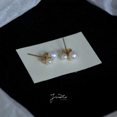 JWOOCO迷你天然淡水珍珠温柔耳钉