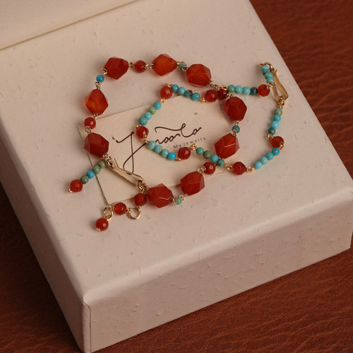 jwooco天然玛瑙古典敦煌风手链