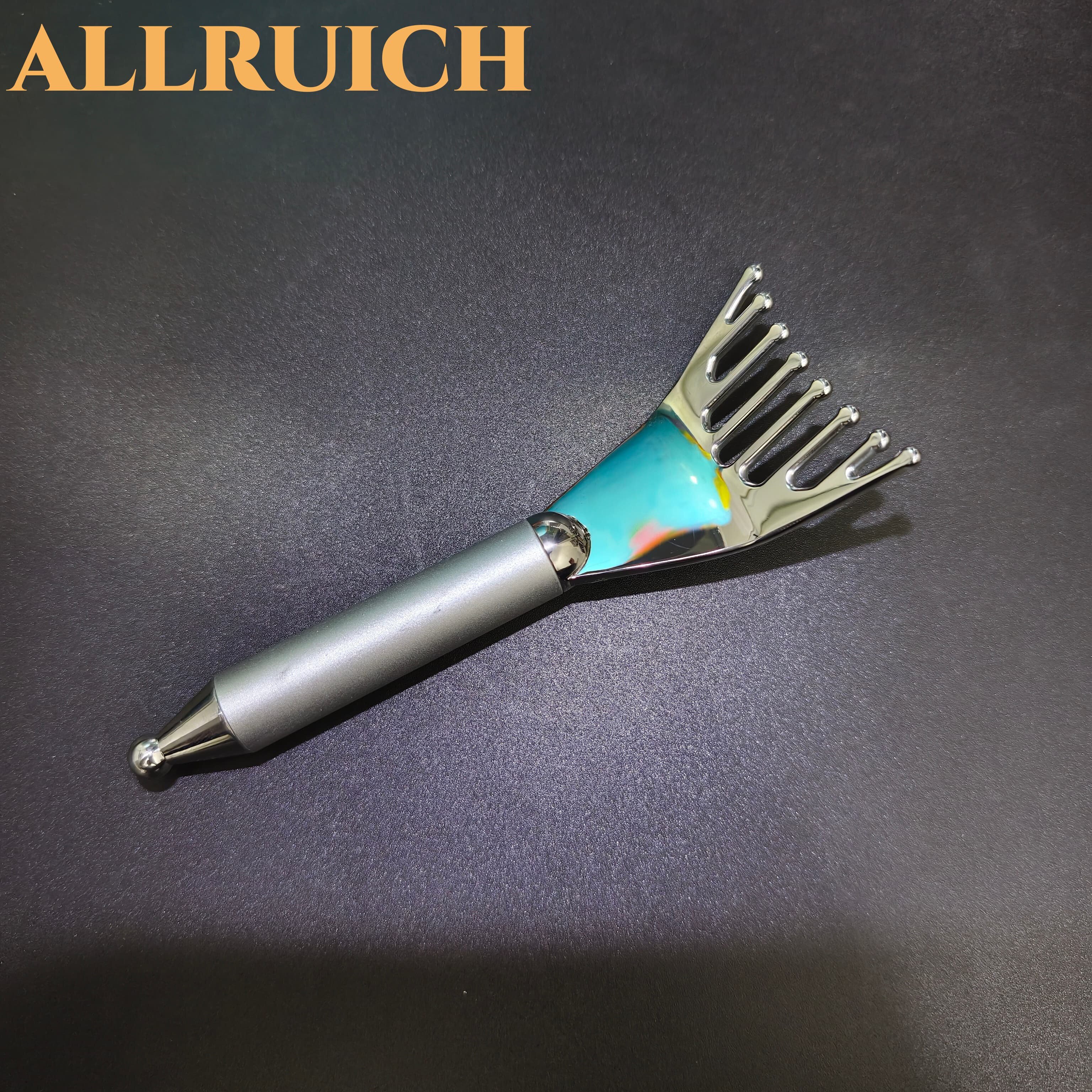 ALLRUICH双头磁疗按摩梳点穴按摩棒不锈钢按摩梳磁疗按摩梳磁叉